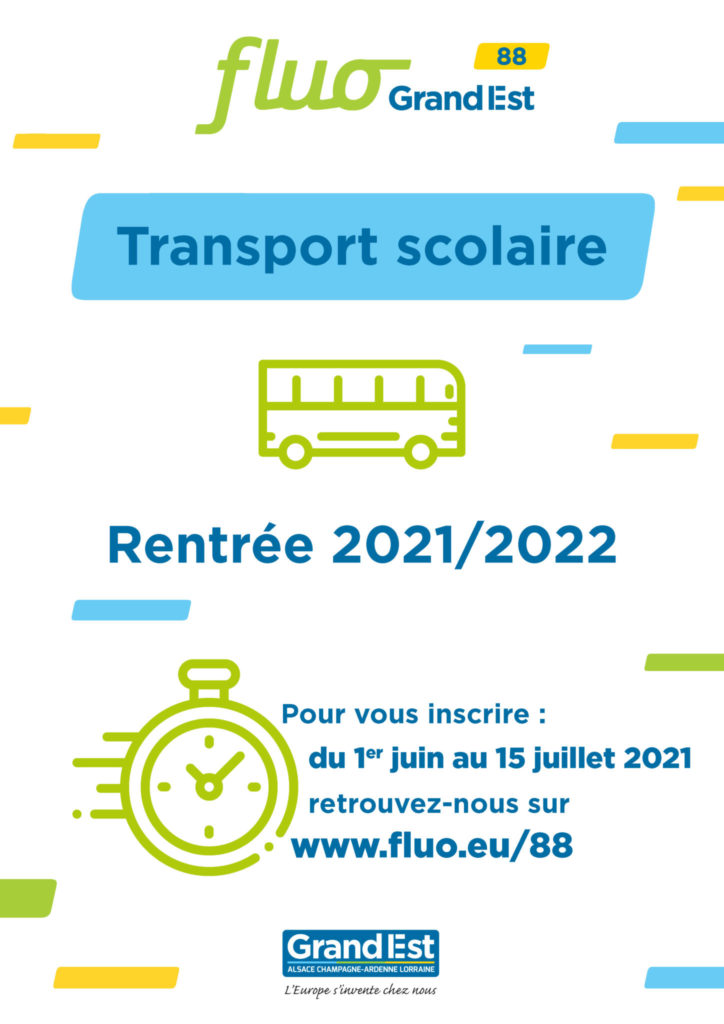 INS­CRIP­TIONS POUR LE TRANS­PORT SCO­LAIRE 2021/2022