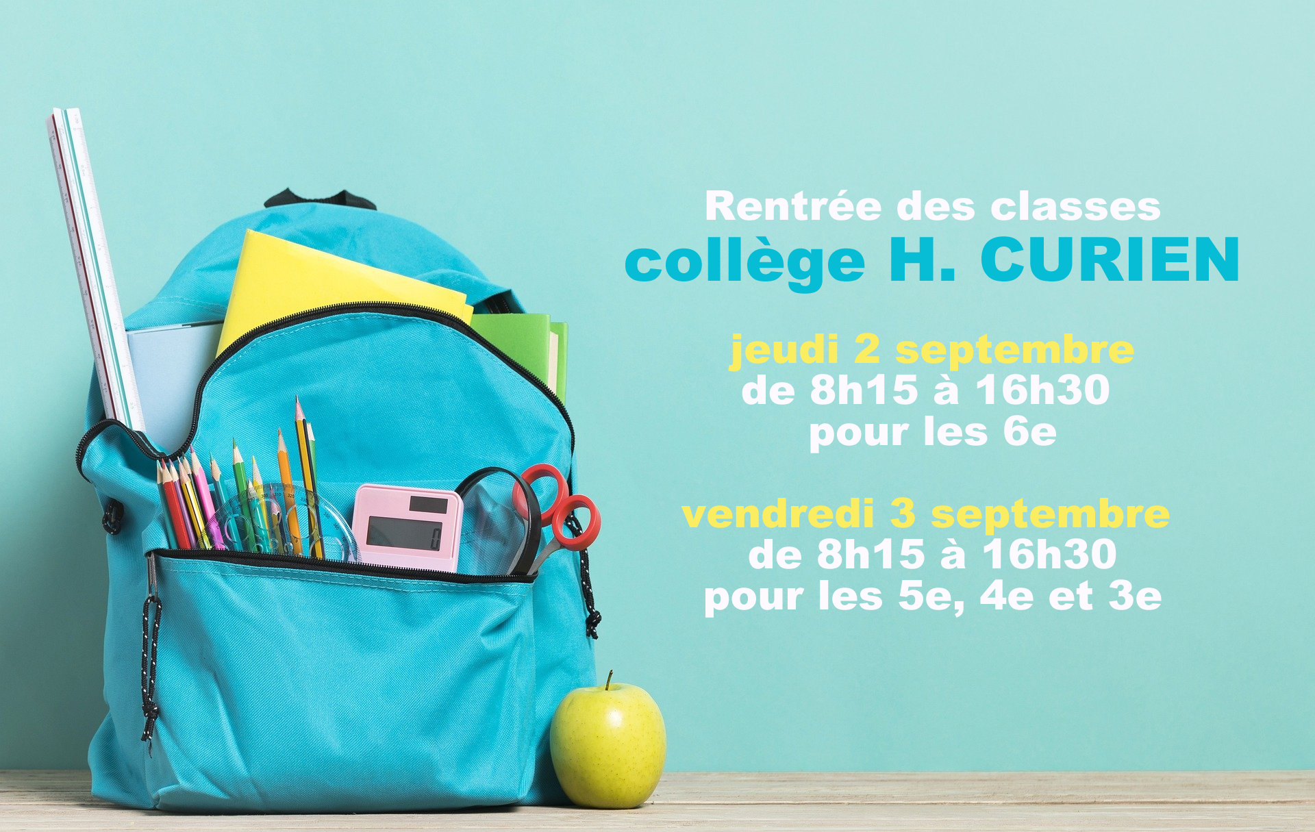 Ren­trée des classes au col­lège H. CURIEN