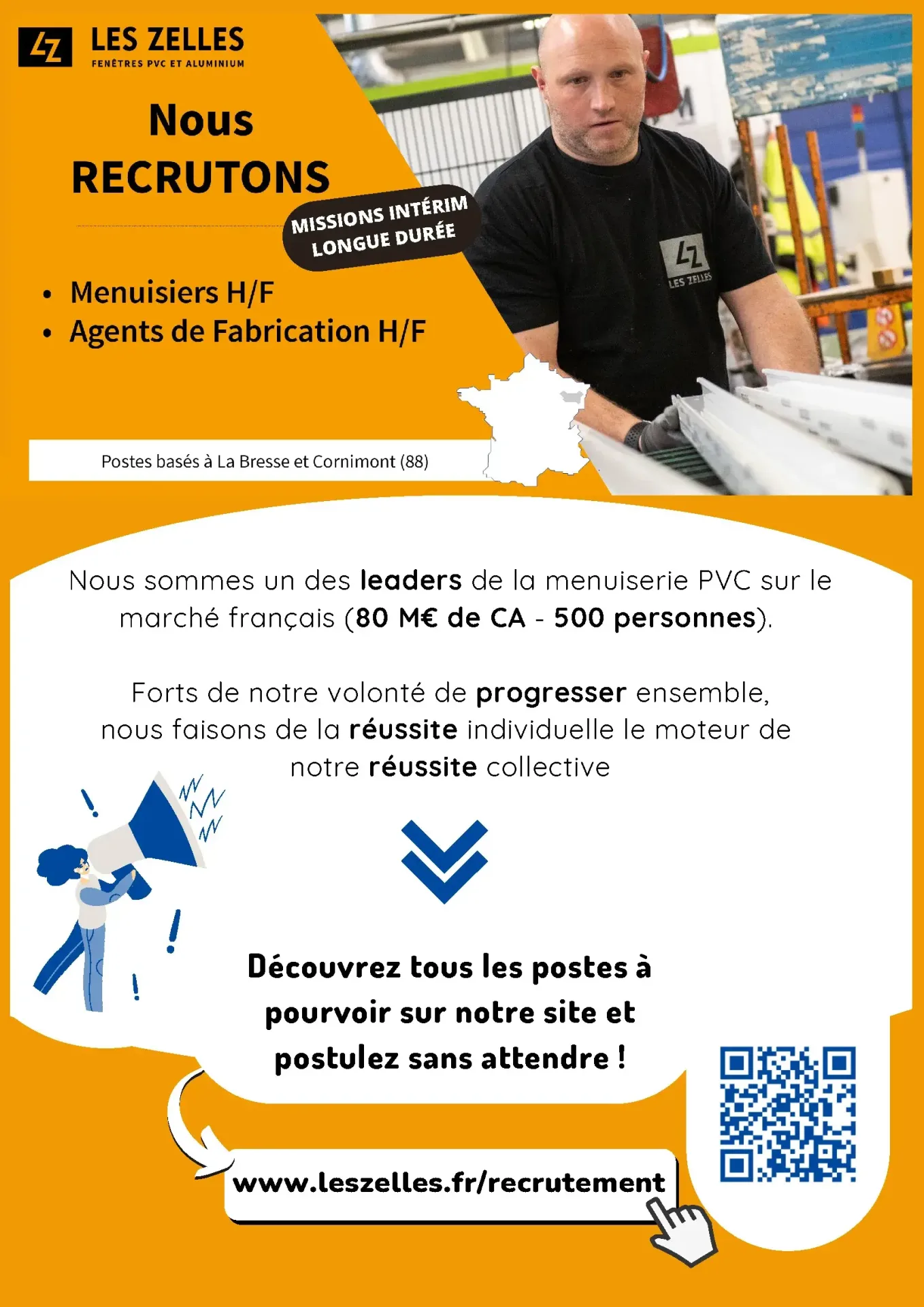 L&rsquo;entreprise LES ZELLES recrute !