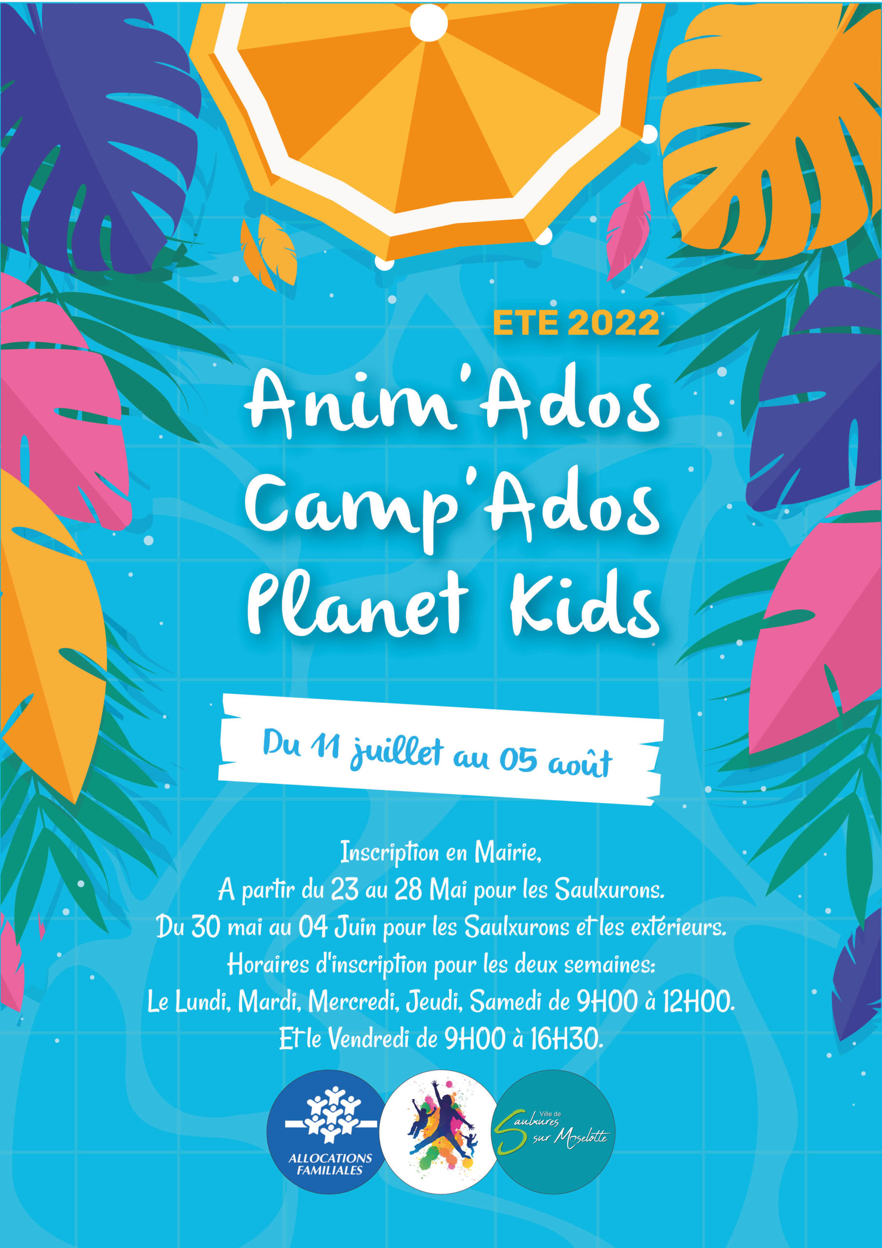 Pro­grammes, ins­crip­tions Camp, Anim’A­dos et Pla­net Kids