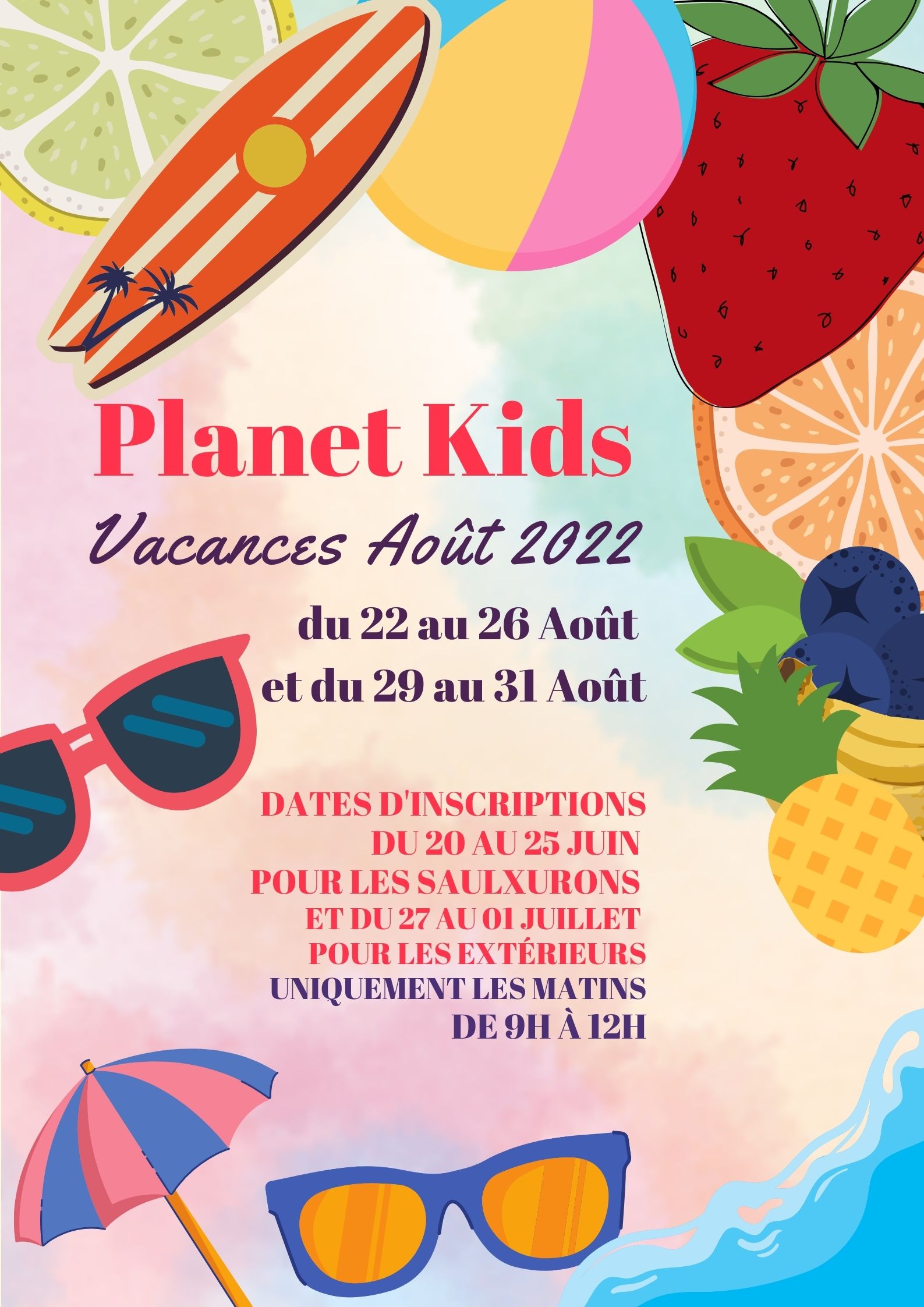 Pro­gramme Pla­net Kids Août 2022