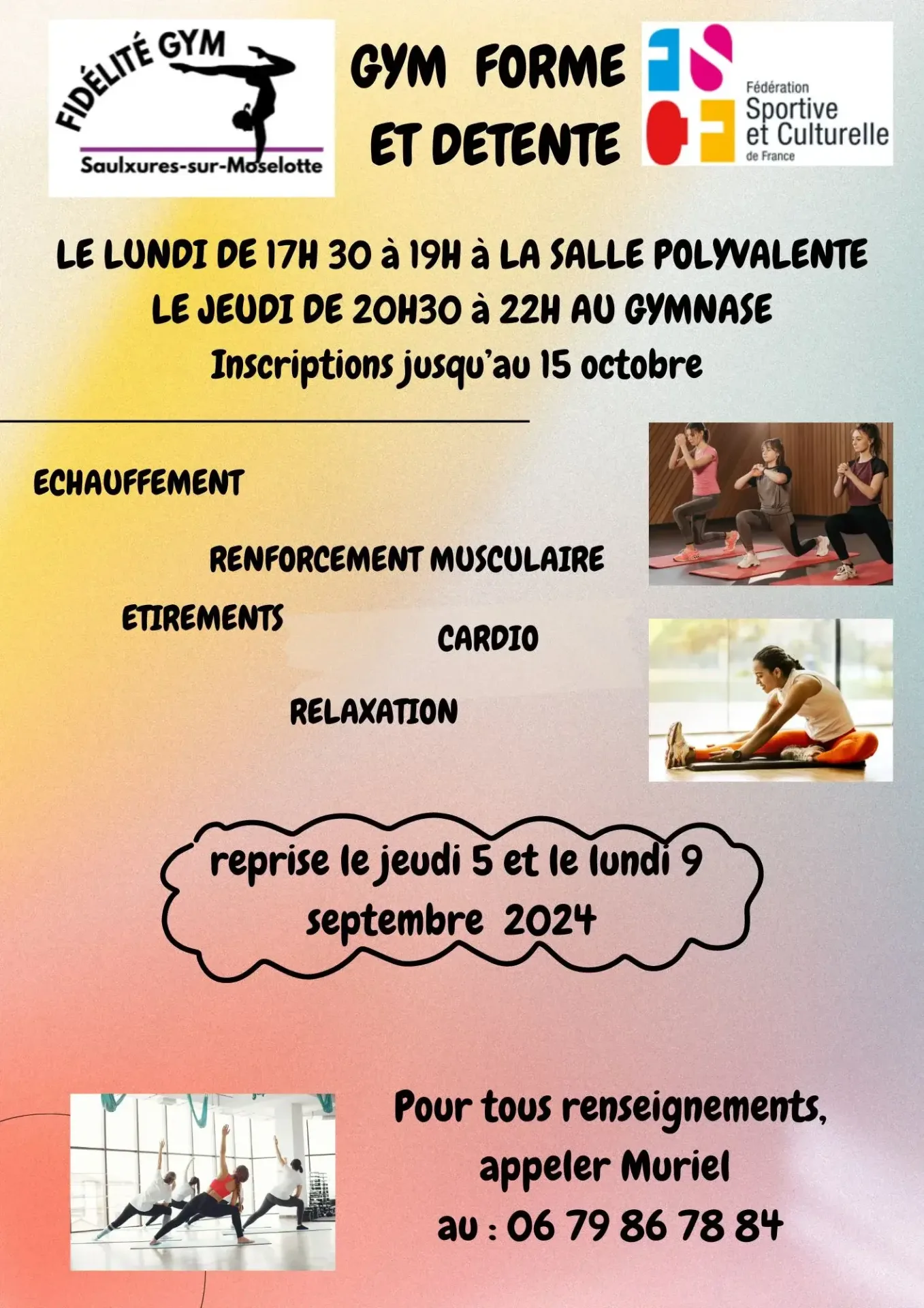 L&rsquo;heure de la reprise pour la gym forme et détente