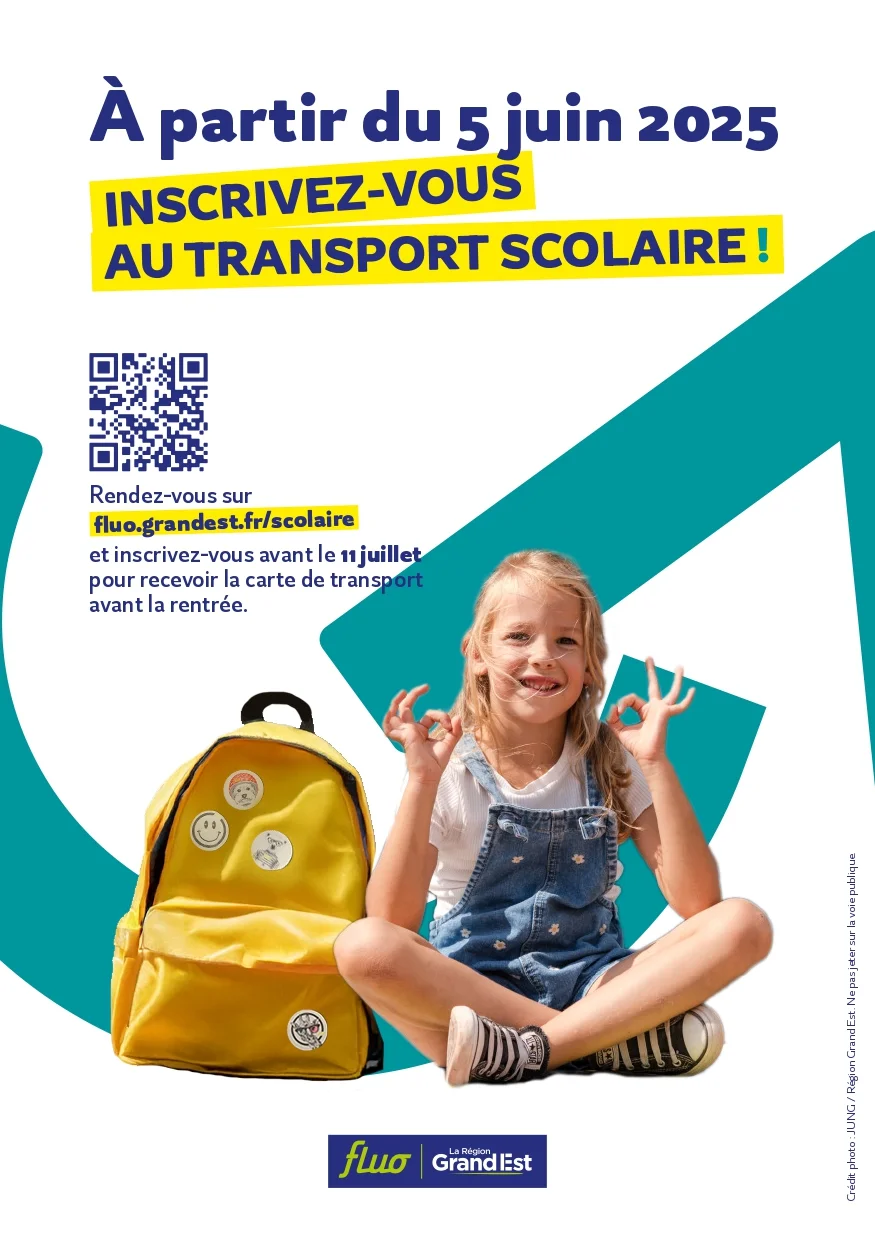 A partir du 5 juin 2025 : inscrivez-vous au transport scolaire !